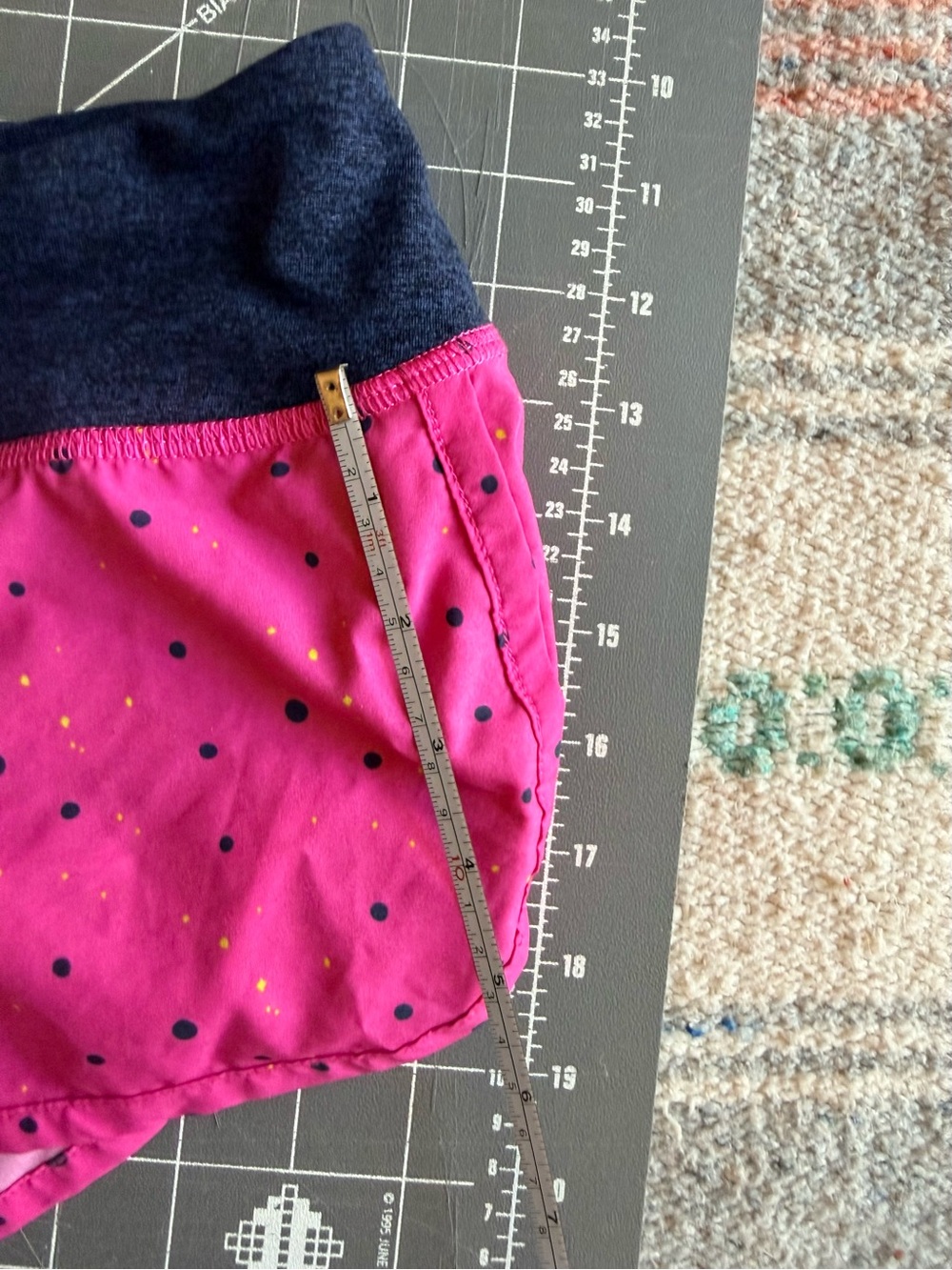 Rabbit Women’s Athletic Shorts - Hot Pink with Navy Waistband - Picture 4 of 4